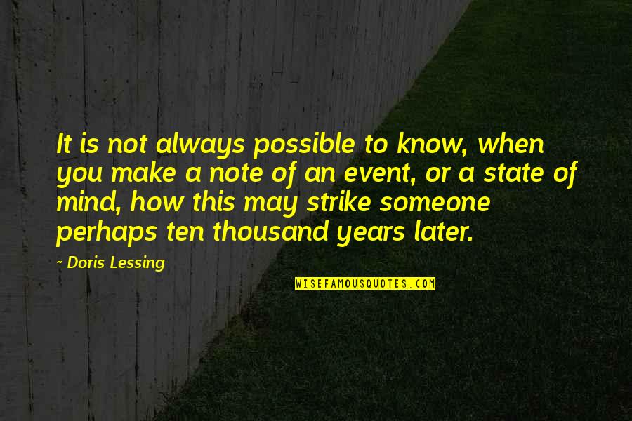 Mlk Brothers Quote Quotes By Doris Lessing: It is not always possible to know, when