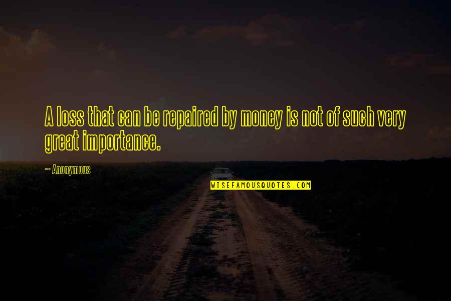 Mncasa Quotes By Anonymous: A loss that can be repaired by money