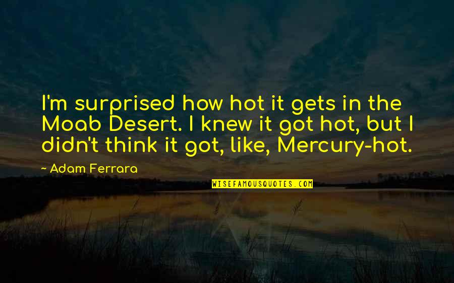 Moab Quotes By Adam Ferrara: I'm surprised how hot it gets in the