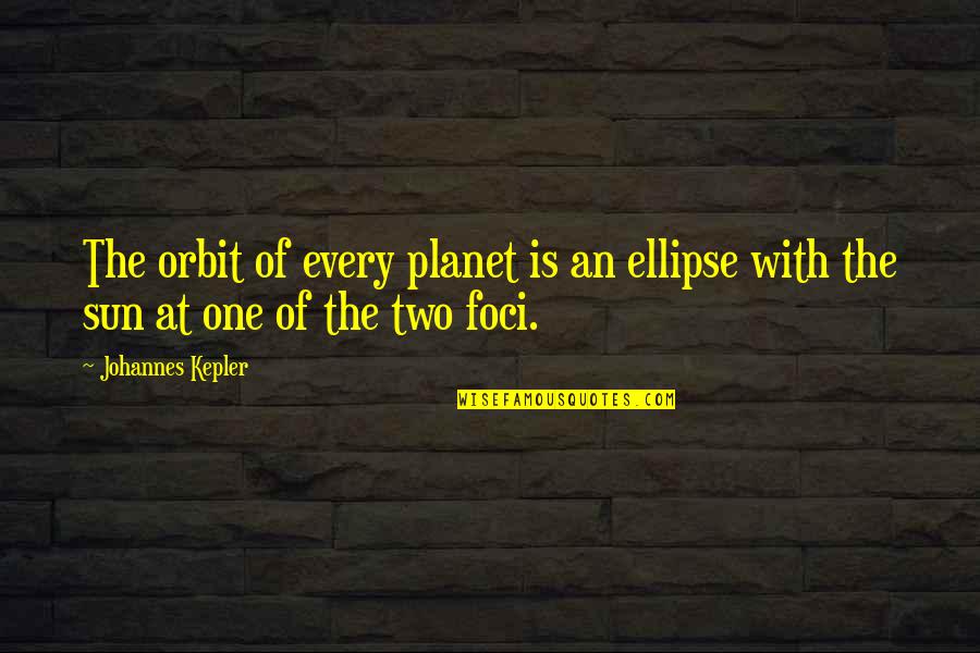Moalli Cox Quotes By Johannes Kepler: The orbit of every planet is an ellipse
