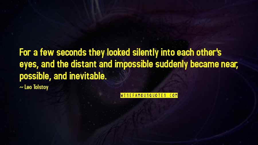 Moavero Milanesi Quotes By Leo Tolstoy: For a few seconds they looked silently into Moavero Milanesi Quotes By Leo Tolstoy: For a few seconds they looked silently into