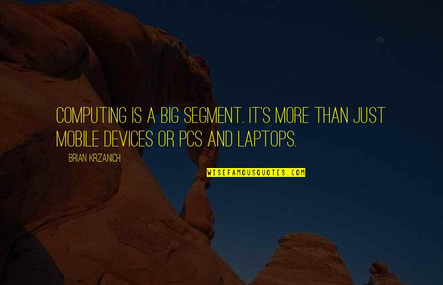 Mobile Devices Quotes By Brian Krzanich: Computing is a big segment. It's more than