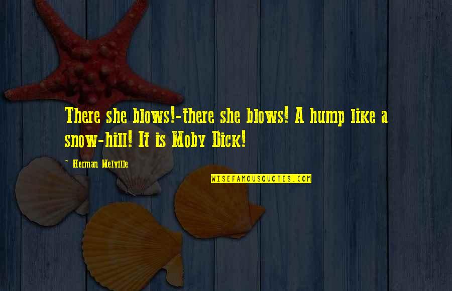 Moby Quotes By Herman Melville: There she blows!-there she blows! A hump like
