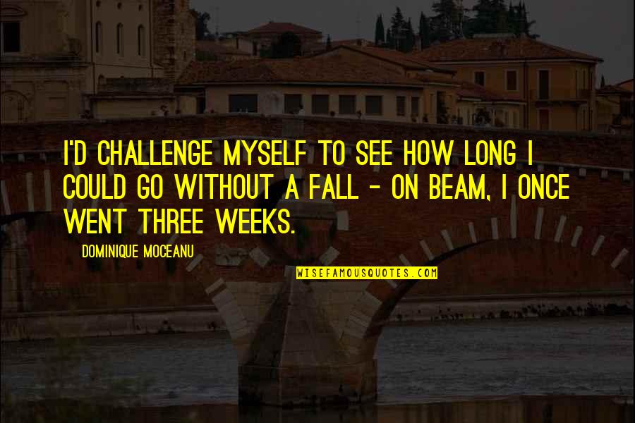 Moceanu Quotes By Dominique Moceanu: I'd challenge myself to see how long I