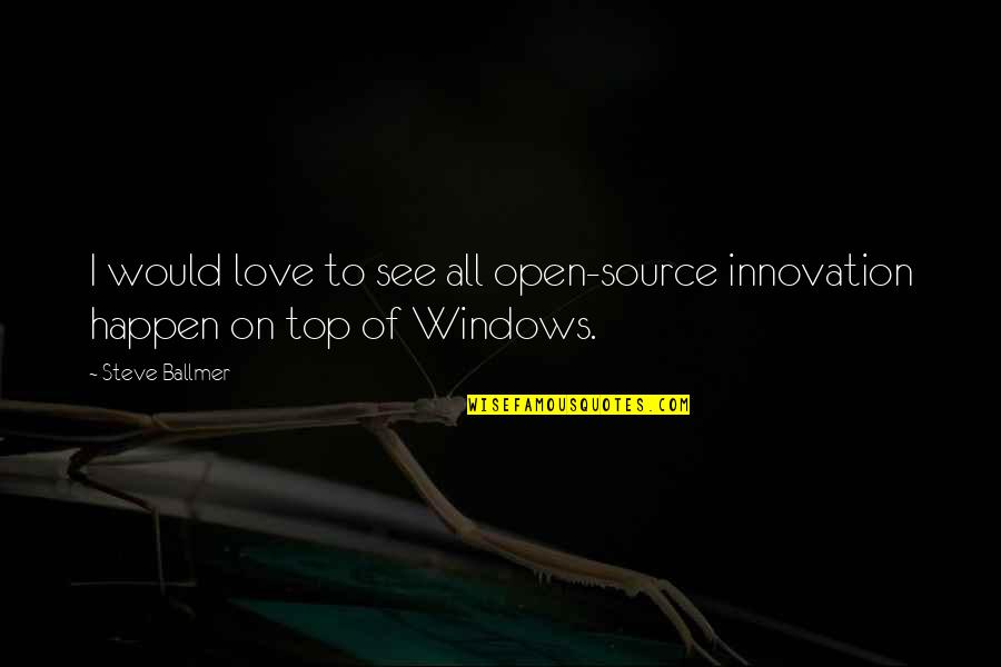 Moculescu Horia Quotes By Steve Ballmer: I would love to see all open-source innovation