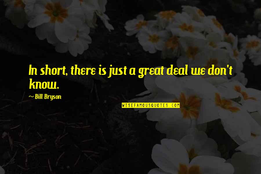 Modalitate Depunere Quotes By Bill Bryson: In short, there is just a great deal