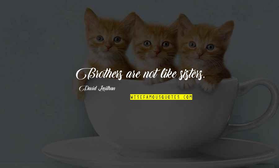 Modality In Statistics Quotes By David Levithan: Brothers are not like sisters. Modality In Statistics Quotes By David Levithan: Brothers are not like sisters.