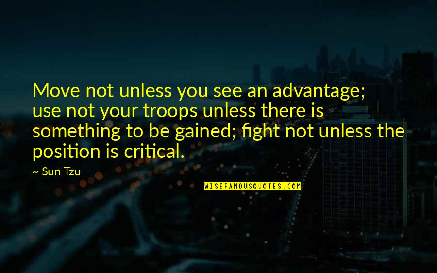 Modelingsong Quotes By Sun Tzu: Move not unless you see an advantage; use