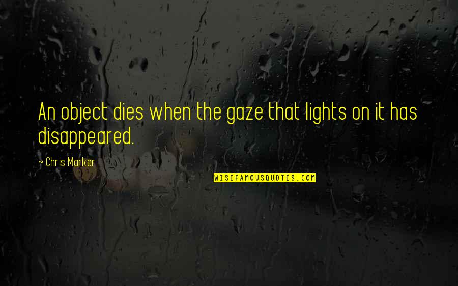 Modelo Especial Quotes By Chris Marker: An object dies when the gaze that lights