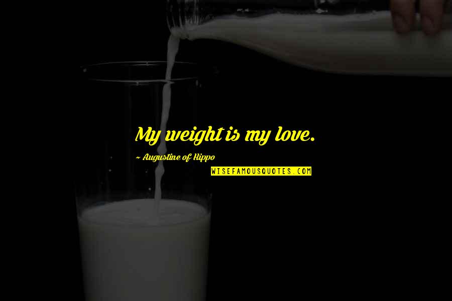 Moderating Synonym Quotes By Augustine Of Hippo: My weight is my love.