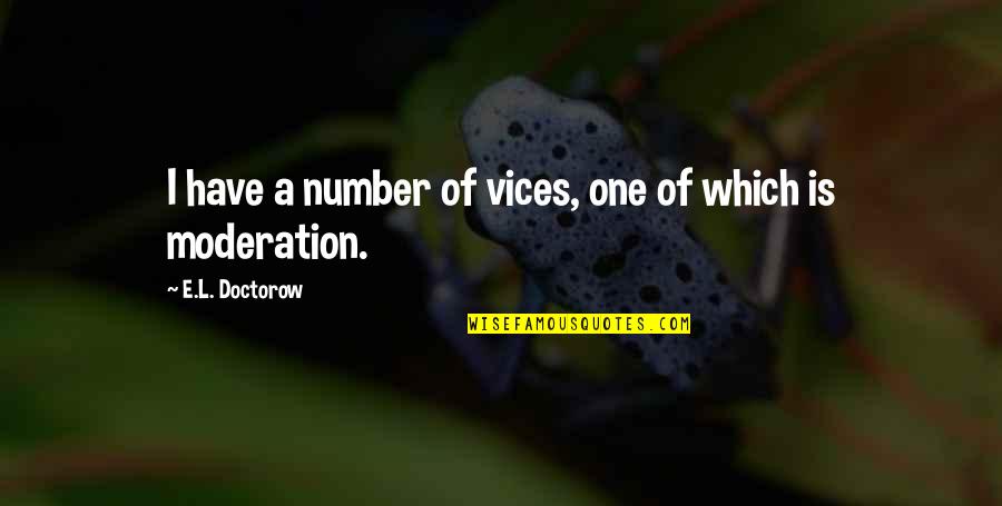 Moderation Quotes By E.L. Doctorow: I have a number of vices, one of