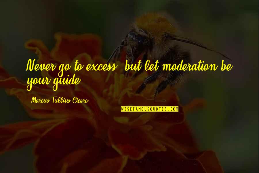 Moderation Quotes By Marcus Tullius Cicero: Never go to excess, but let moderation be