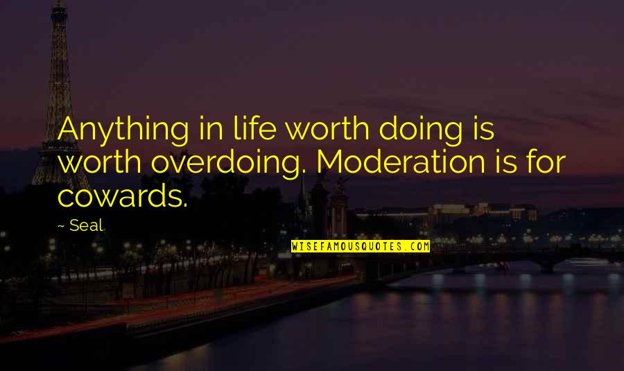 Moderation Quotes By Seal: Anything in life worth doing is worth overdoing.