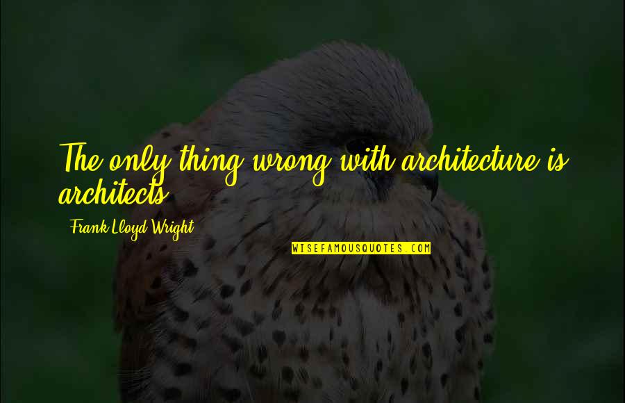 Modern Architecture Quotes By Frank Lloyd Wright: The only thing wrong with architecture is architects.