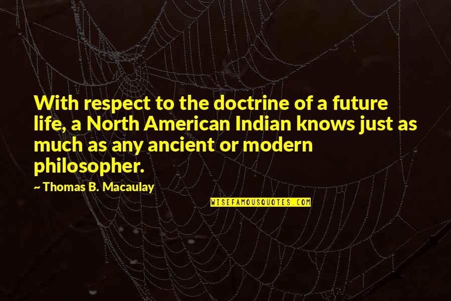 Modern Life Quotes By Thomas B. Macaulay: With respect to the doctrine of a future