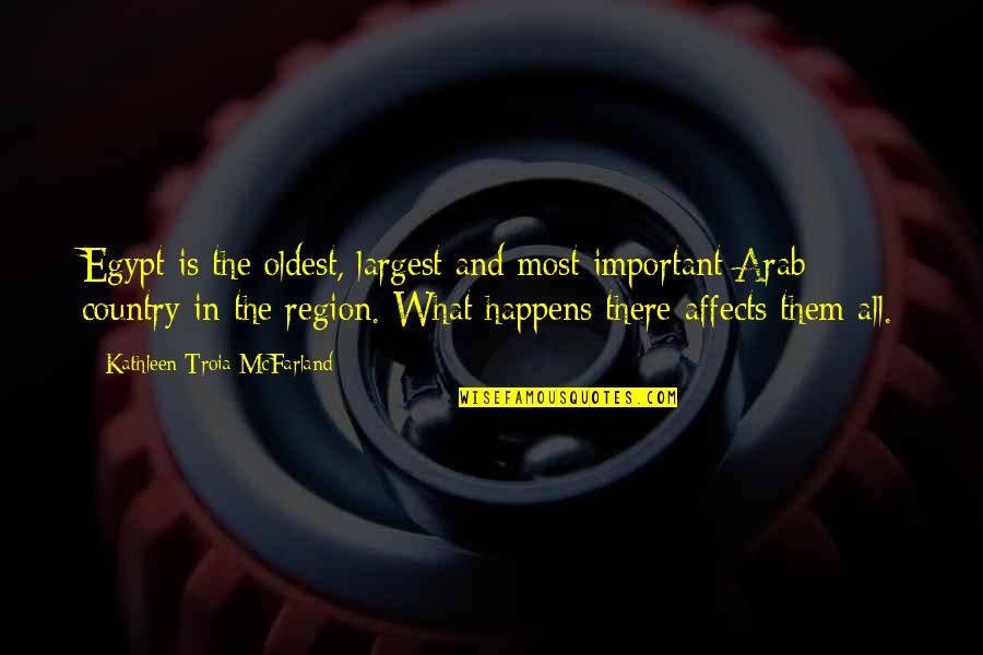 Modern Marvels Quotes By Kathleen Troia McFarland: Egypt is the oldest, largest and most important