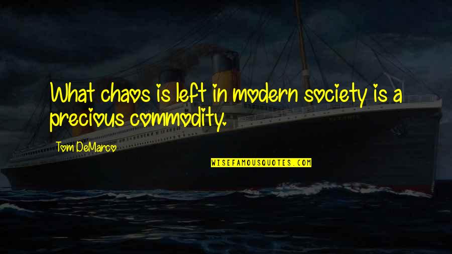 Modern Society Quotes By Tom DeMarco: What chaos is left in modern society is