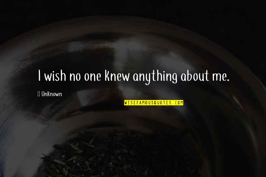 Moderner Sessel Quotes By Unknown: I wish no one knew anything about me. Moderner Sessel Quotes By Unknown: I wish no one knew anything about me.