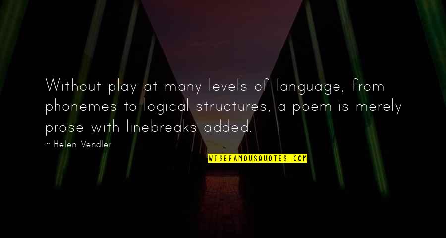 Modernly Mimes Quotes By Helen Vendler: Without play at many levels of language, from Modernly Mimes Quotes By Helen Vendler: Without play at many levels of language, from