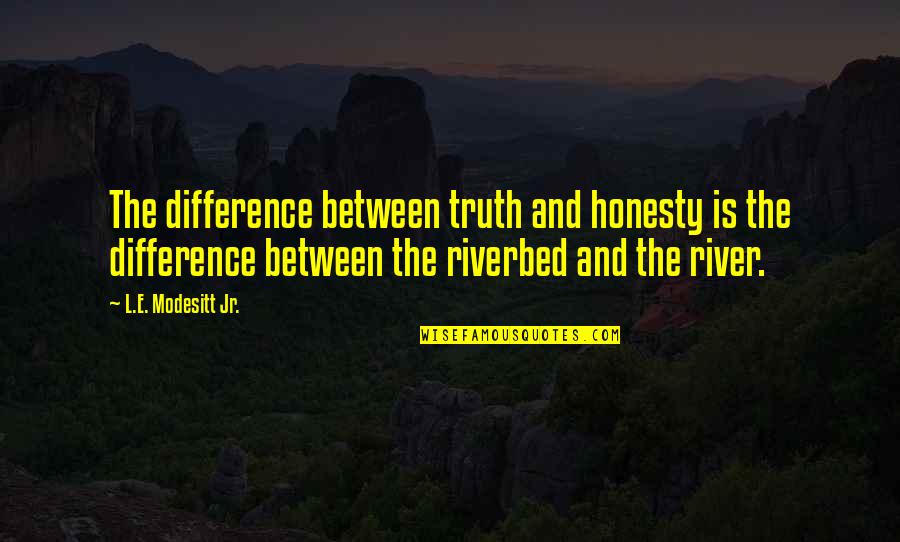 Modesitt Quotes By L.E. Modesitt Jr.: The difference between truth and honesty is the