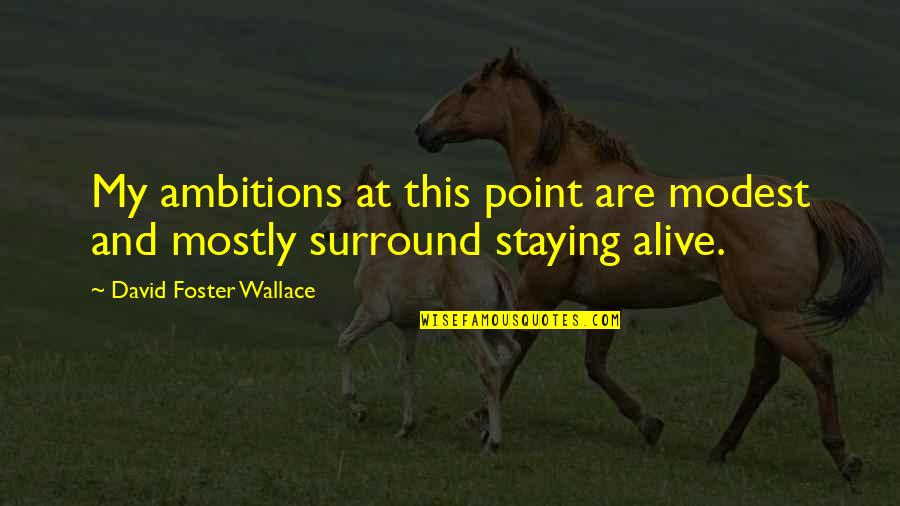 Modest Quotes By David Foster Wallace: My ambitions at this point are modest and