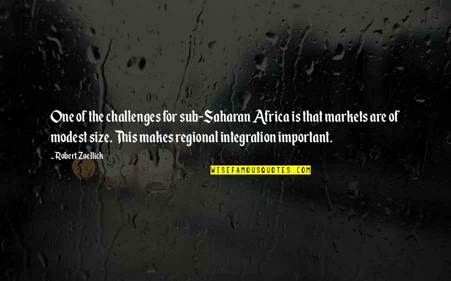 Modest Quotes By Robert Zoellick: One of the challenges for sub-Saharan Africa is