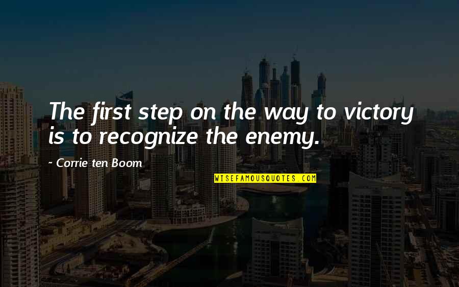 Modesty And Beauty Quotes By Corrie Ten Boom: The first step on the way to victory