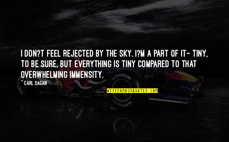 Modico Quotes By Carl Sagan: I don?t feel rejected by the sky. I?m