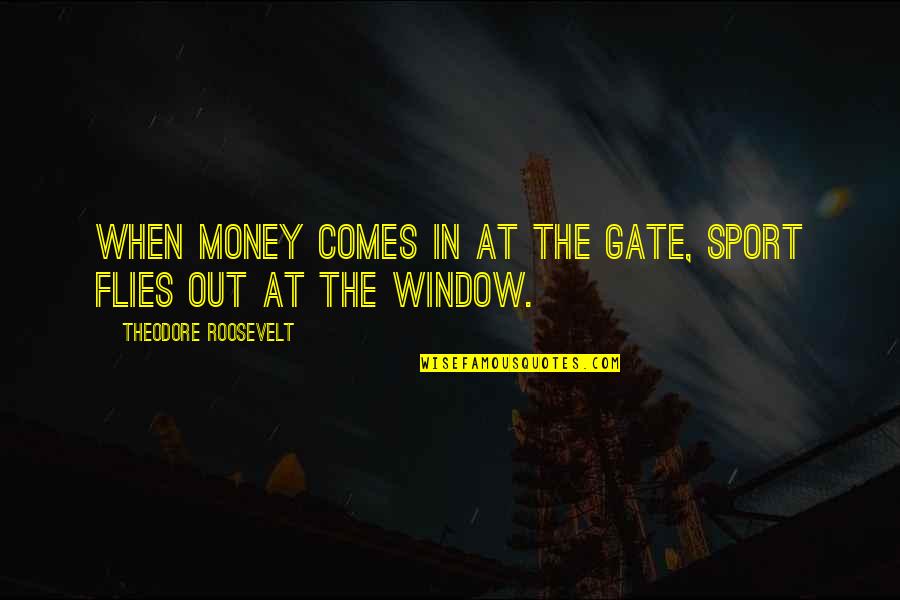 Modicom Quotes By Theodore Roosevelt: When money comes in at the gate, sport