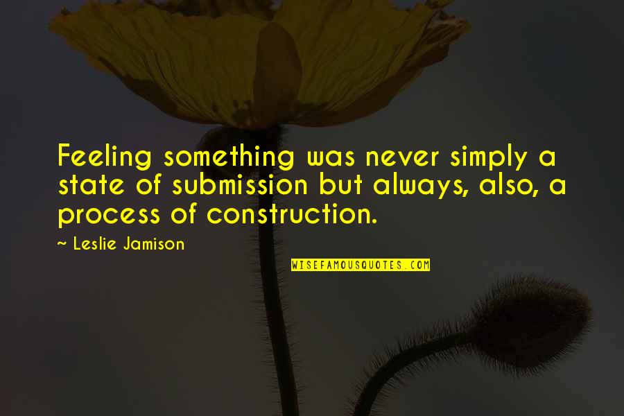 Modine Hvac Quotes By Leslie Jamison: Feeling something was never simply a state of