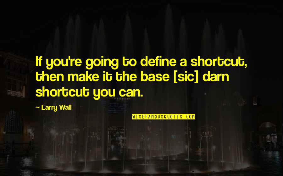 Modulatory Quotes By Larry Wall: If you're going to define a shortcut, then