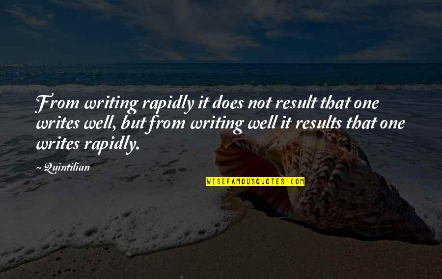 Mogambo Gardner Quotes By Quintilian: From writing rapidly it does not result that