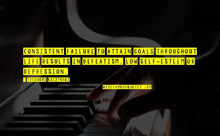 Mogemt Quotes By Theodore Kaczynski: Consistent failure to attain goals throughout life results Mogemt Quotes By Theodore Kaczynski: Consistent failure to attain goals throughout life results