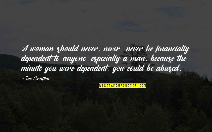 Moglovers Quotes By Sue Grafton: A woman should never, never, never be financially