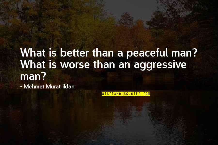 Mohammed Omar Quotes By Mehmet Murat Ildan: What is better than a peaceful man? What