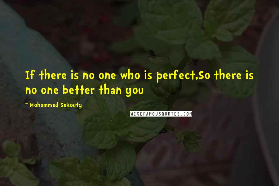Mohammed Sekouty quotes: If there is no one who is perfect,So there is no one better than you