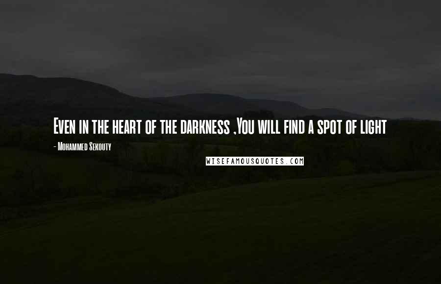 Mohammed Sekouty quotes: Even in the heart of the darkness ,You will find a spot of light