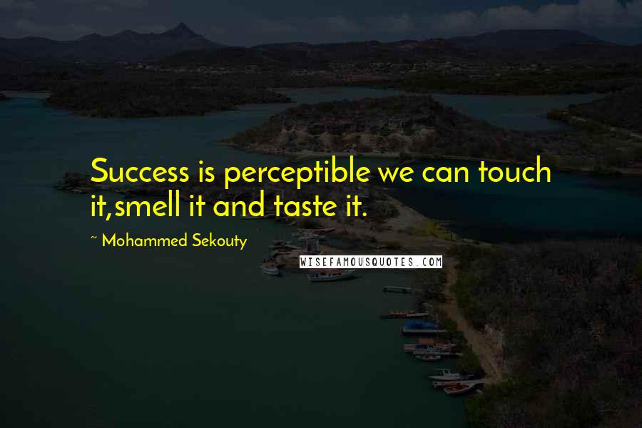 Mohammed Sekouty quotes: Success is perceptible we can touch it,smell it and taste it.