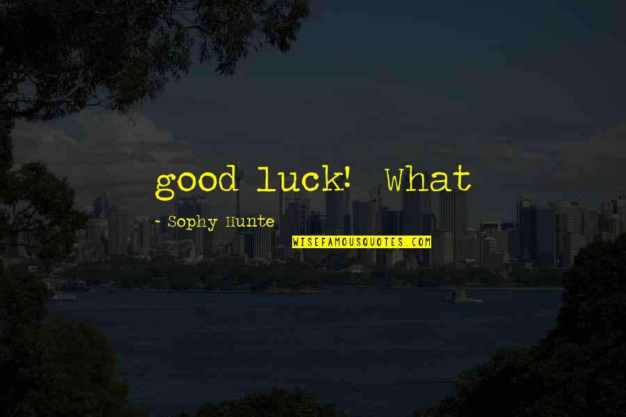 Mohawks Hair Quotes By Sophy Hunte: good luck! What