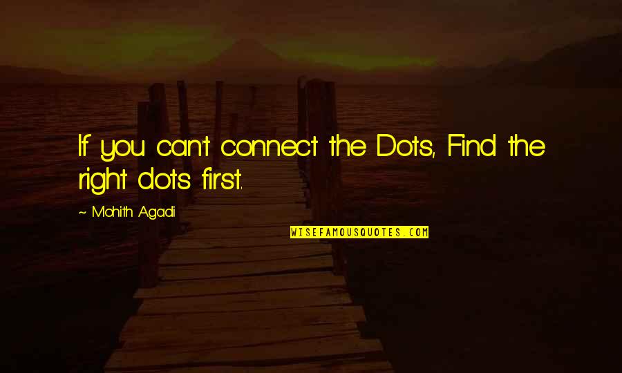 Mohith Quotes By Mohith Agadi: If you can't connect the Dots, Find the