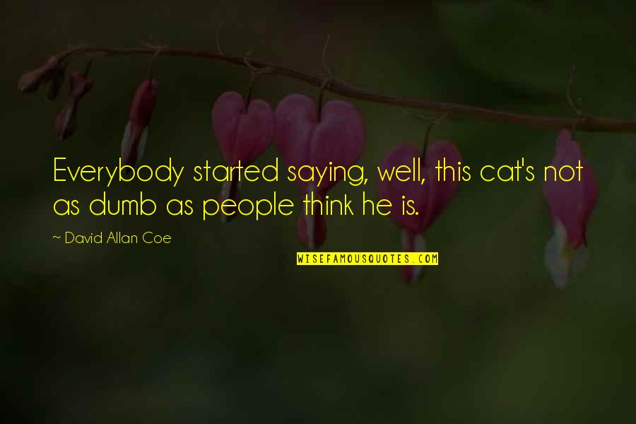 Mohlenbrock Ferns Quotes By David Allan Coe: Everybody started saying, well, this cat's not as