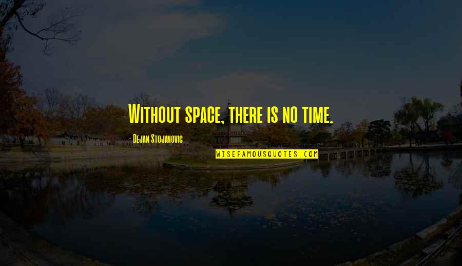 Mohnish Ramani Quotes By Dejan Stojanovic: Without space, there is no time. Mohnish Ramani Quotes By Dejan Stojanovic: Without space, there is no time.