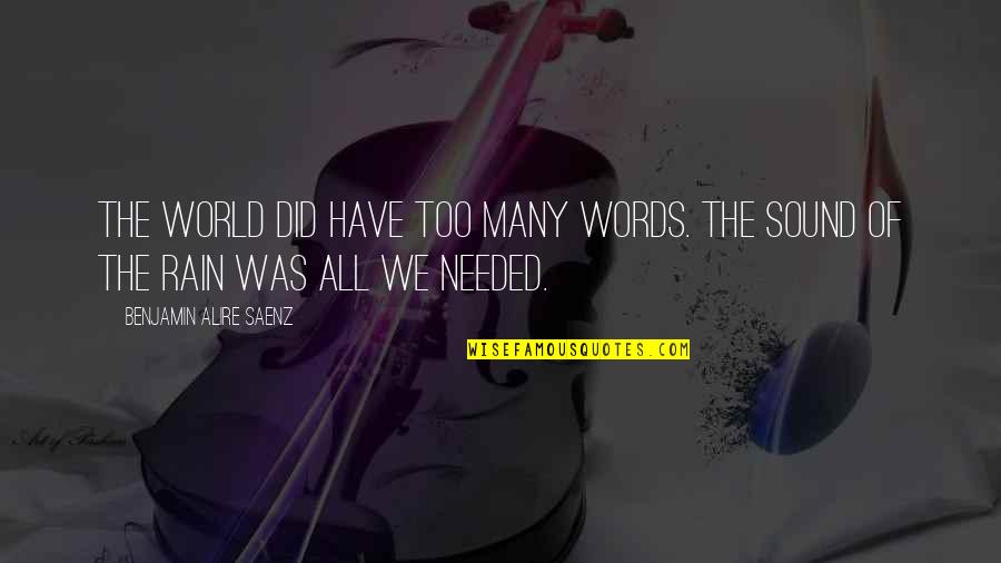 Moholy Nagy Quotes By Benjamin Alire Saenz: The world did have too many words. The Moholy Nagy Quotes By Benjamin Alire Saenz: The world did have too many words. The