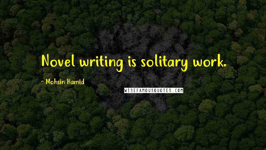 Mohsin Hamid quotes: Novel writing is solitary work.