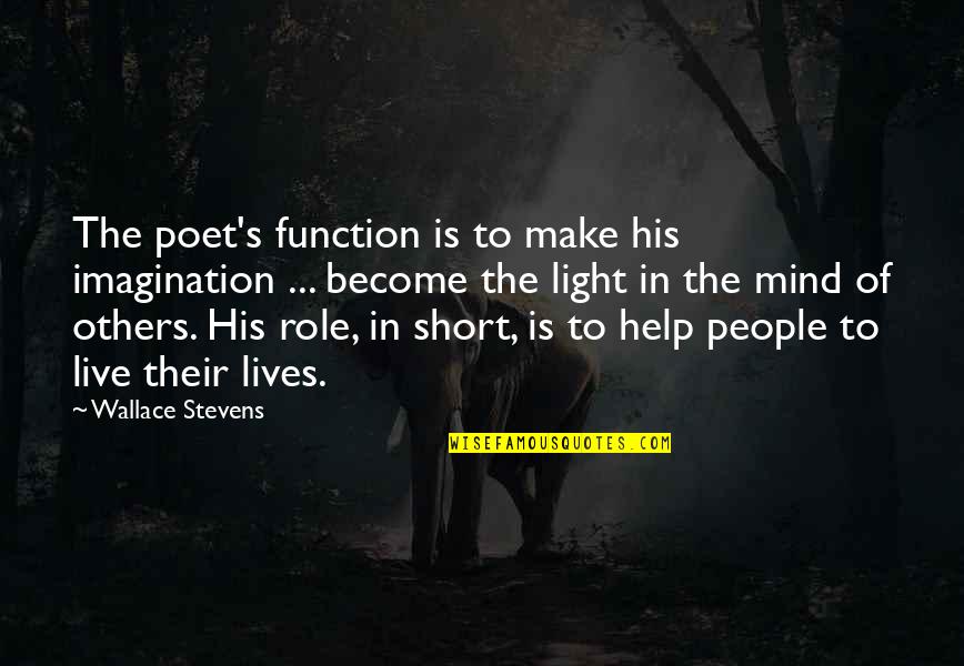 Moiled Quotes By Wallace Stevens: The poet's function is to make his imagination