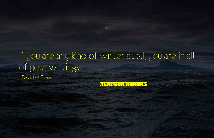 Moirail Quotes By David M. Evans: If you are any kind of writer at