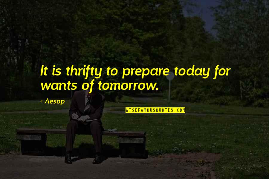 Mojca Erdmann Quotes By Aesop: It is thrifty to prepare today for wants