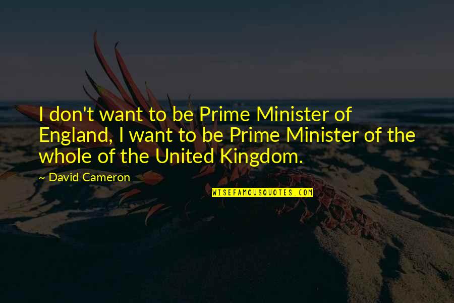 Mojovation Quotes By David Cameron: I don't want to be Prime Minister of