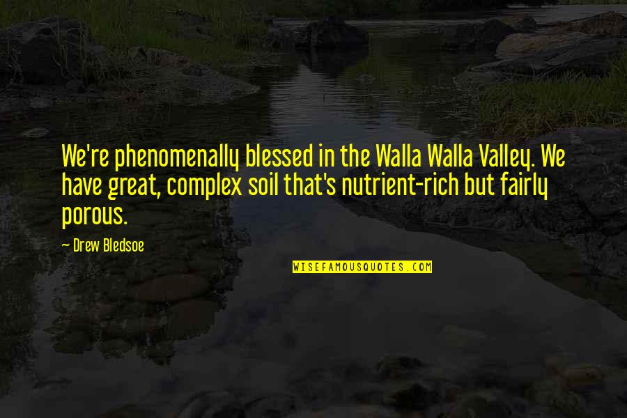 Mojzesz Vs B G Quotes By Drew Bledsoe: We're phenomenally blessed in the Walla Walla Valley.