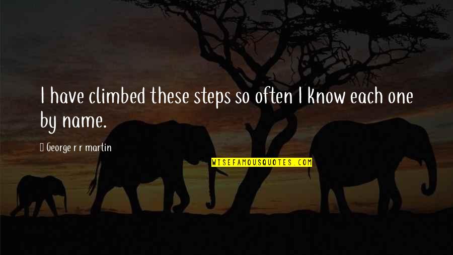 Mokgosi Nathaniel Quotes By George R R Martin: I have climbed these steps so often I